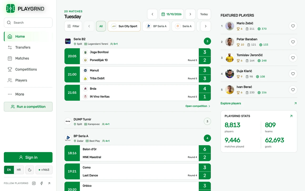 PLAYGRND: Serie B2 match results, competitions, and player statistics.